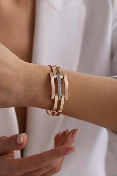 Tufanlar Kuyumculuk 14 Ayar Kaburga Taşlı Altın Bilezik