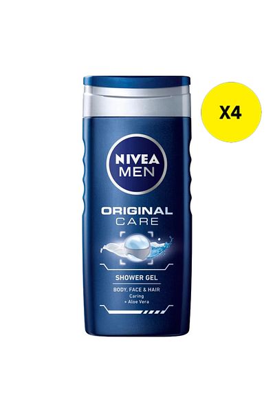 NIVEA X4 - NIVEA SHOWER GEL 500ML ORIGINAL CARE MEN