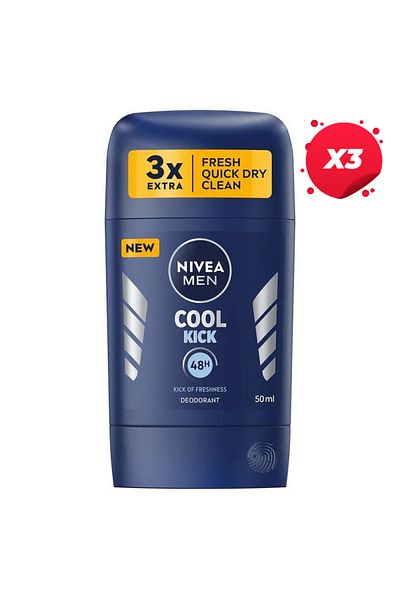 NIVEA X3 - NIVEA ANTIPERSPIRANT STICK 50ML MEN COOL KICK