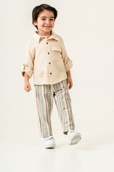 Tuffy Boy Muslin Fabric Shirt Pants Set