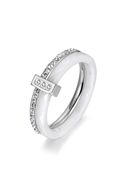 Choice23 8 R18054P-White JeeMango 2 Layers Black/White Ceramic Crystal Weddin...