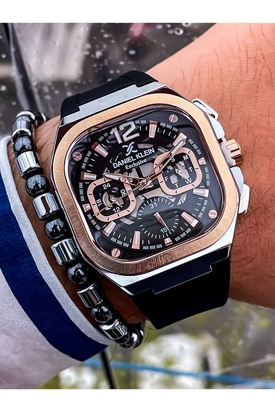 Daniel Klein Active Waterproofness Does Not Collect, Silicone Cord Men's Wristwatch Bracelet Gift