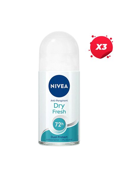 NIVEA X3 - NIVEA ANTIPERSPIRANT ROLL ON 50ML DRY FRESH