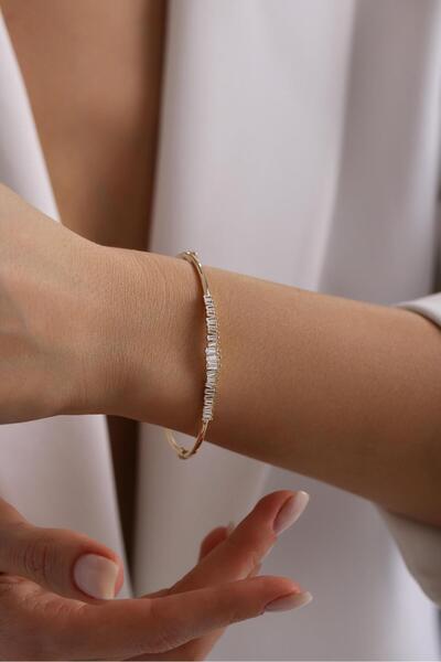 Tufanlar Kuyumculuk 14 Ayar Bagetli Kelepçe Altın Bilezik