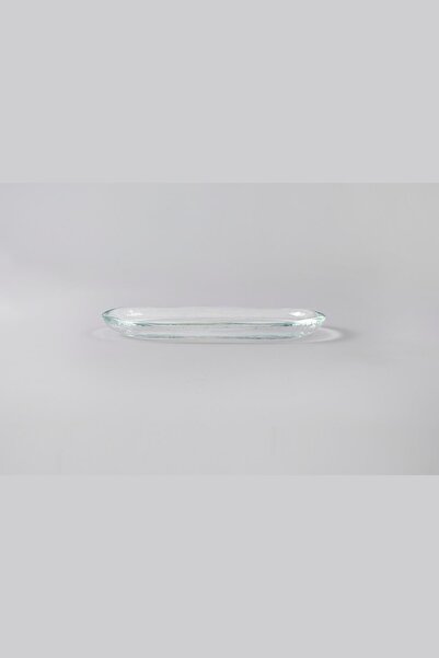 HERITAGE Şeffaf Cam Servis Sunum Tabağı Dikdörtgen 22 Cm
