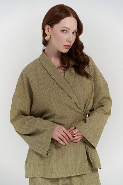 BOHEMAİ Anya Khaki Kimono Pants Set