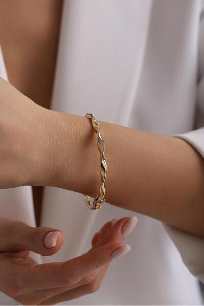 Tufanlar Kuyumculuk 14 Ayar Burgu Kelepçe Altın Bilezik