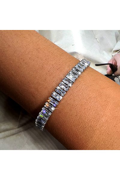 Choice Cs5754001jca1 Sparkling Cubic Zircon Tennis Bracelets For Women Luxury Dainty Stackable Silver Color