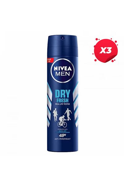 NIVEA X3 - NIVEA ANTIPERSPIRANT DEO 200ML MEN DRY FRESH