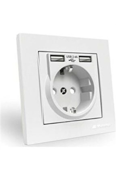 Mutlusan 2 USB PORTLU SIVA ALTI TOPRAKLI PRİZ