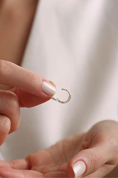 Tufanlar Kuyumculuk 14 Ayar Altın Halka Küpe - Bahar Koleksiyonu