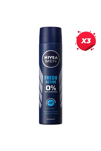 NIVEA X3 - NIVEA ANTIPERSPIRANT DEO 200ML MEN FRESH ACTIVE 37830