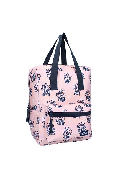 Minnie Mouse Ghiozdan Minnie Mouse Simply Kind, doua compartimente, 30x23x12 cm, bretele ajustabile, multicolor