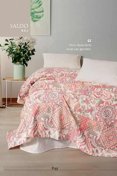 lissehome Saldo Beige Double Pique Set – 100% Cotton, Stylish Design