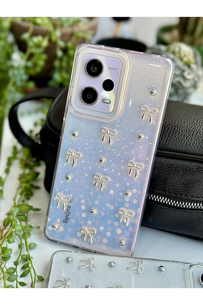 Go Aksesuar Xiaomi Redmi Note 12 Pro 5g Compatible 3D Mini Bow Design Silicone Case