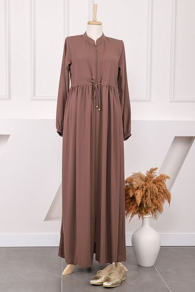 İmajButik Σκούρο βιζόν με κορδόνι με ελαστικό μανίκι