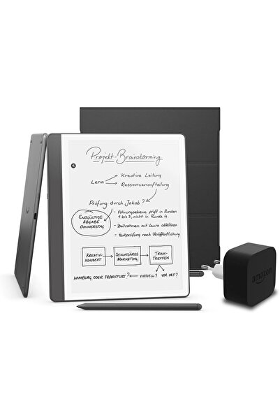 Amazon kindle Kindle 32gb Gri Scribe 2024 Orijinal Siyah Deri Kılıf Ve Adaptör Seti