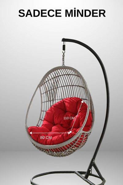 MoMMe Macrame Swing Cushion (80 X 110 cm) Red (Only Cushion)