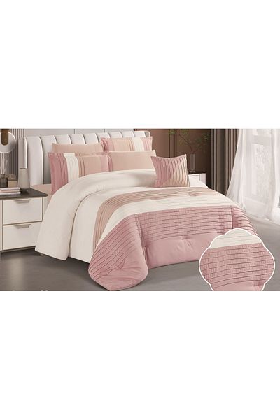 Red Rose Double bedspread with a modern striped design and embroidery that adds a touch of elegance, made of microfiber, size 240*260 cm
