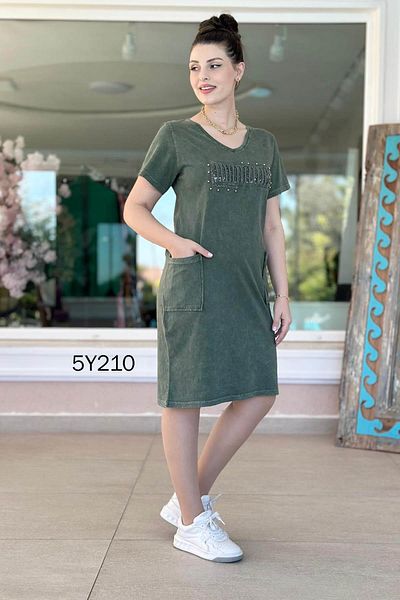 İnce Topuk Sequin Detail Dress with Front Pocket 5Y210
