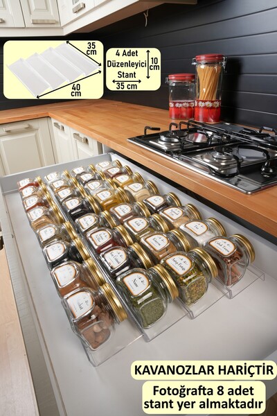 color house Baharatlık Düzenleyici 4 Adet Çekmece Içi Pleksi Stant Organizer ...