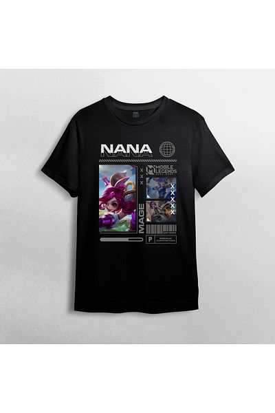 Pixxa Mobile Legends Nana Unisex 100% βαμβακερό μπλουζάκι με λαιμόκοψη μοντέλο 1