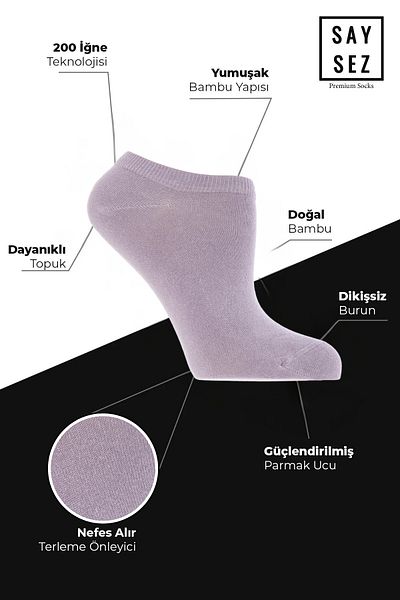 SAYSEZ Bamboo Women's Sneaker Multicolor Socks Seamless Invisible Ankle Sports Socks Premium Pack of 6