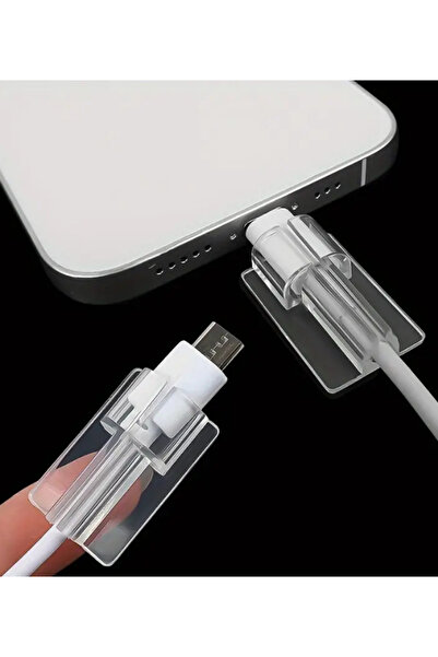 KVK PRİVACY Apple-Android Type-C Kabloları İçin Şeffaf Kablo koruyucusu Samsung/Xiaomi 2 adet
