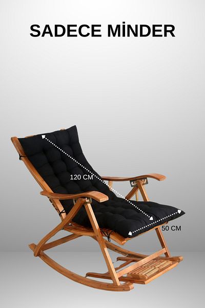 MoMMe Rocking Chair Cushion 50X120 cm Black Fluffy