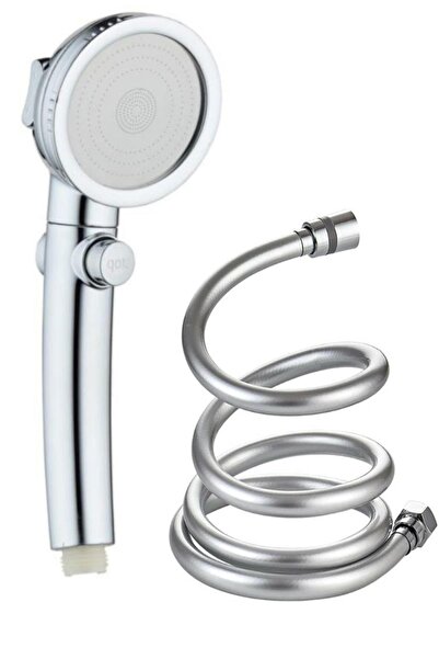 Berev Aç-kapa Krom 3 Fonksiyonlu Duş Başlığı Ve Gümüş Pvc Banyo Duş Hortumu 1...