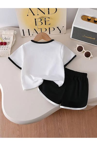 PENTHİLUS Top decupat cu mânecă scurtă cu imprimeu cireș și pantaloni cu buzunare multiple