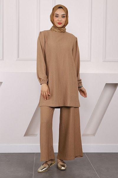 İmajButik Κοστούμι παντελόνι με τυλιγμένο χιτώνα βιζόν