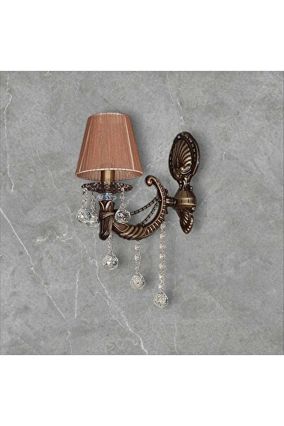 KEREM AVİZE Kerem Avize Taşlı Eskitme Aplik Salon Avize Kahve