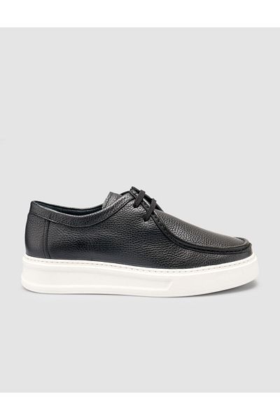 Cabani 100% Genuine Leather Black Men's Casual Shoes