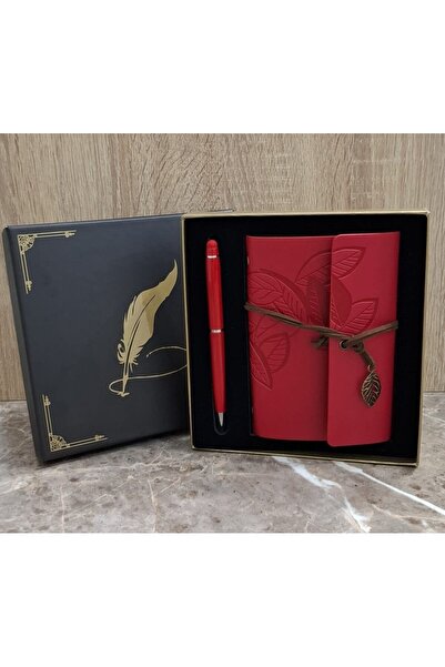 Deri Kraft Kağıtlı Defter ve Kalem Set