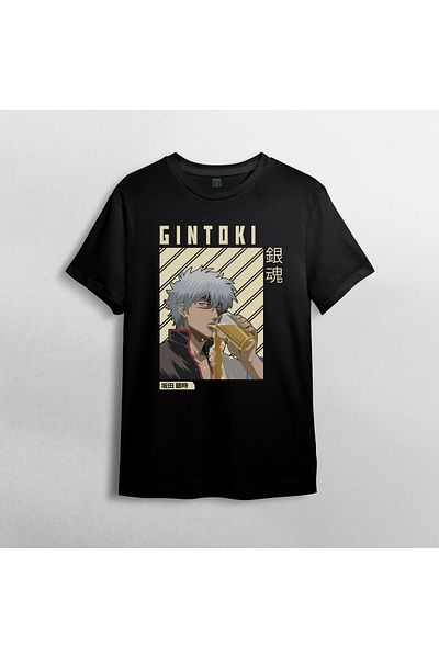Pixxa Μπλουζάκι Gintama Gin Tama Gintoki Sakata Unisex 100% βαμβακερό μπλουζάκι με λαιμόκοψη μοντέλο 1