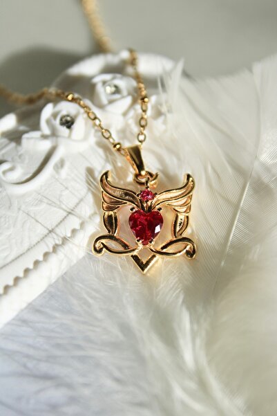 Harlofia Jewelry Pembe Kalp Detaylı Wanda Kolye