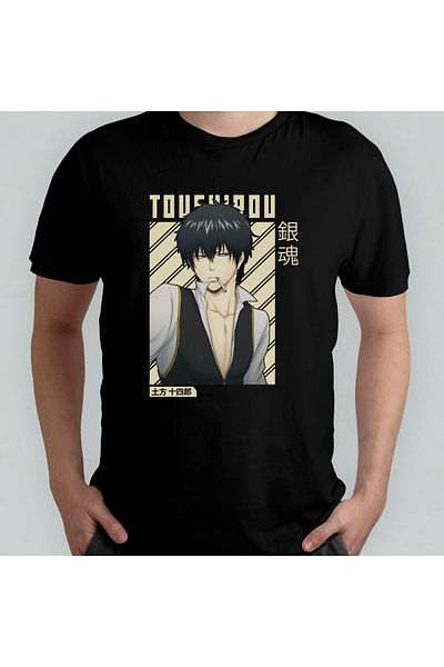 Pixxa Μπλουζάκι Gintama Gin Tama Toushirou Hijikata Unisex 100% βαμβακερό μπλουζάκι με λαιμόκοψη μοντέλο 2