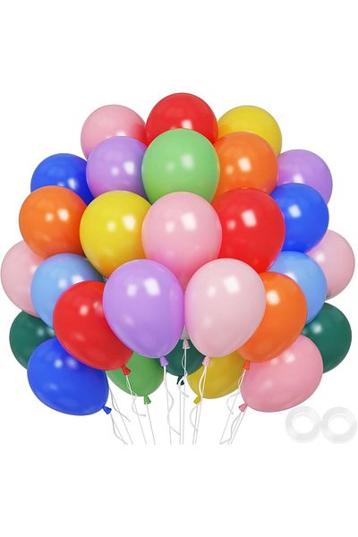 Generic Rainbow Balloons 60 pcs 12 inch Colourful Latex Balloons Party For Kids for Helium or Air Use