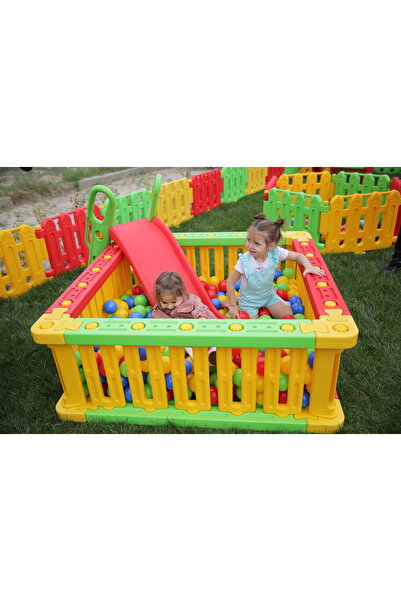 MUPARK Top Havuzu Tam Set - Kaydırak - Top Havuzu Topları - Oyun Alanı - Anaokulu - Kreş - Çocuk Parkı