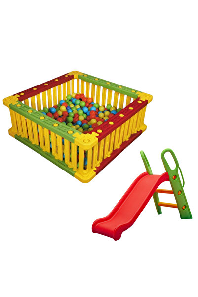 MUPARK Top Havuzu Tam Set - Kaydırak - Top Havuzu Topları - Oyun Alanı - Anaokulu - Kreş - Çocuk Parkı