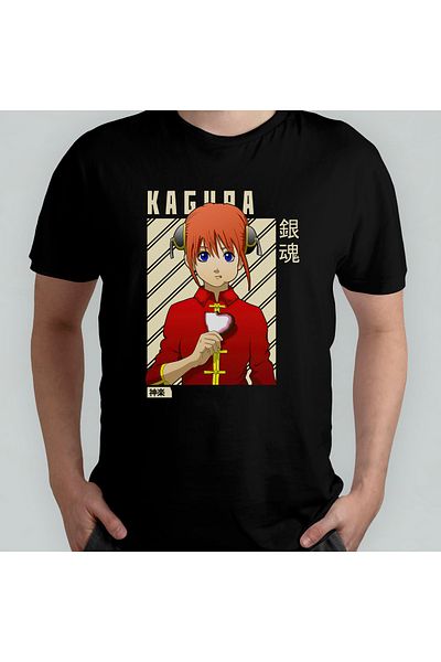 Pixxa Μπλουζάκι Unisex Pamela 100% Cotton Gin Tama Kagura Model 4 με λαιμόκοψη