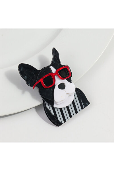 Choice كلب مخطط لطيف، مصنوع من أكريليك، يرتدي قبعة ونظارات، مناسب للكلاب، مصن...