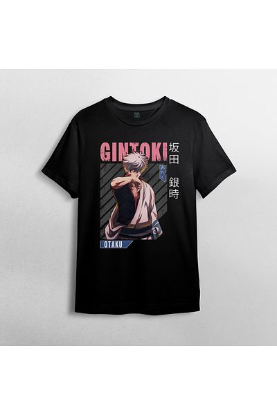 Pixxa Gintama Gin Tama Gintoki Sakata Unisex 100% βαμβακερό μπλουζάκι με λαιμόκοψη μοντέλο 4