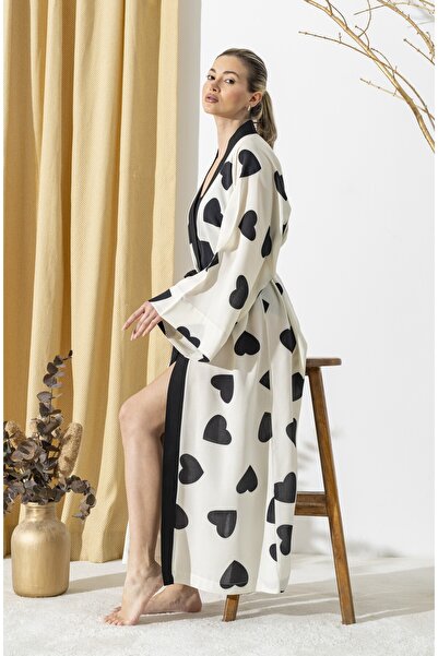 BEJ DOKU KİMONO / PAREO % 100 PAMUK KİMONO