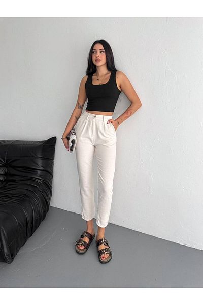 ByMisa Store Premium Quality Raw Linen Women's Trousers