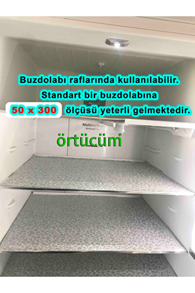 Örtücüm Kaydırmaz Pvc Dolap İçi Raf Örtüsü Buzdolabı Çekmece Kaymaz Çok Amaçlı Mutfak Gri Taş Kaymaz