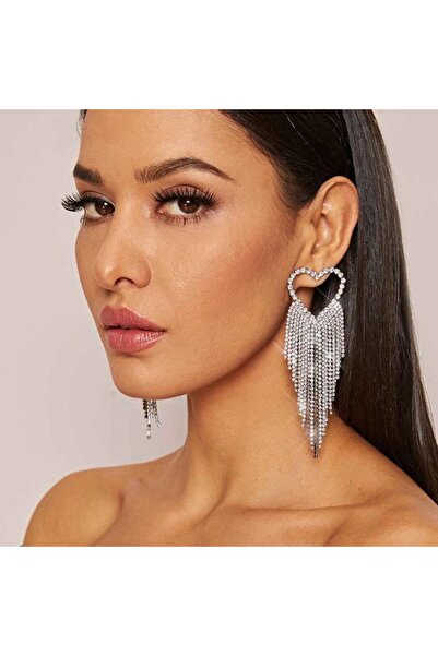 Flaner Paris Accessorize Rivi re Kalp Taş Püsküllü kadın Küpe
