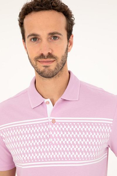 U.S. Polo Assn. Ανδρικό ροζ μπλουζάκι TEKSPOR 182678 .3