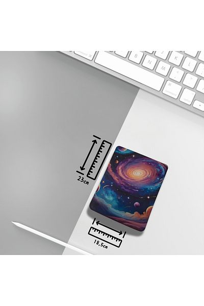 IVART لوحة ماوس مستطيلة الشكل من Illustrator Sky - Space مع مسند معصم مطبوع